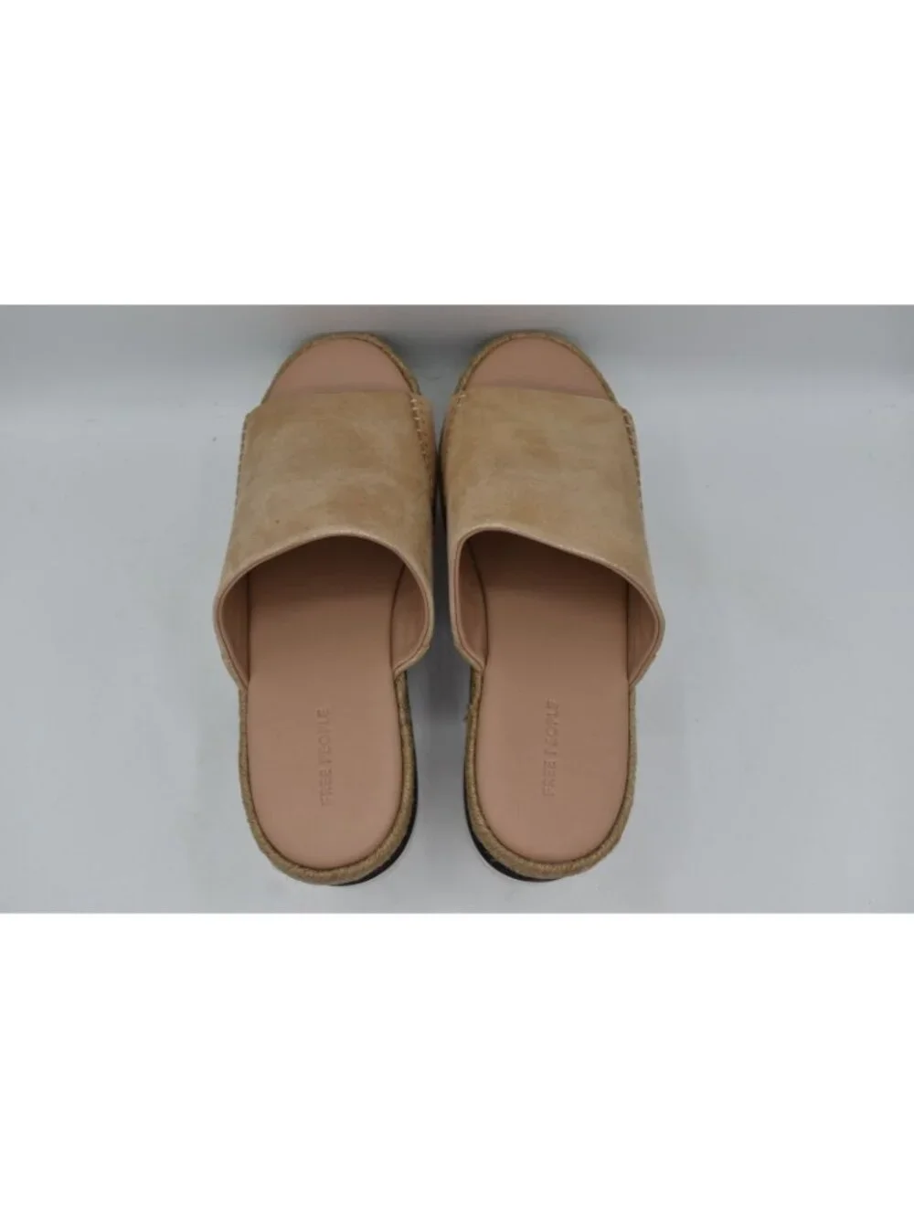 Free People‎ Womens Size 9.5 Santorini Espadrille Rose Gold Slide Sandals Shoes
